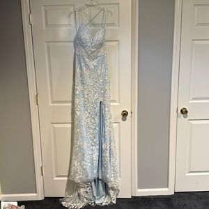 Light blue size 8 prom dress